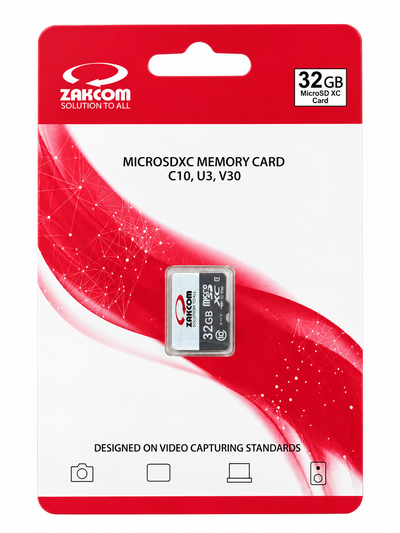 ZAKCOM 32GB MicroSDXC C10 U3 V30 Memory Card