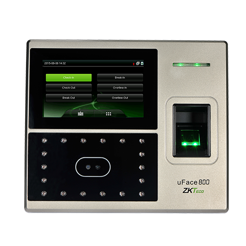 ZKTeco uFace800 multi-biometric time attendance and access control terminal